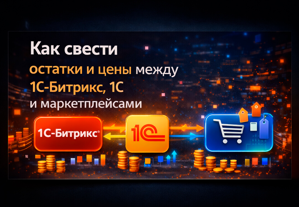 Как свести остатки и цены между Bitrix, 1С и маркетплейсами